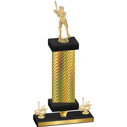 Premium Single Gold Carbon Fiber First Place Baseball Trophy