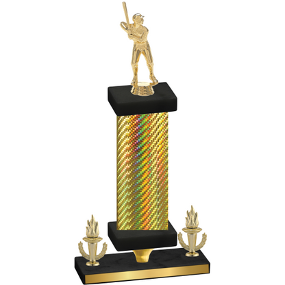 Premium Single Gold Carbon Fiber Victory Baseball Trophy
