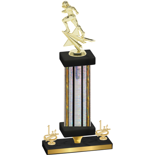 Premium Single Silver Glacier First Place Football Trophy