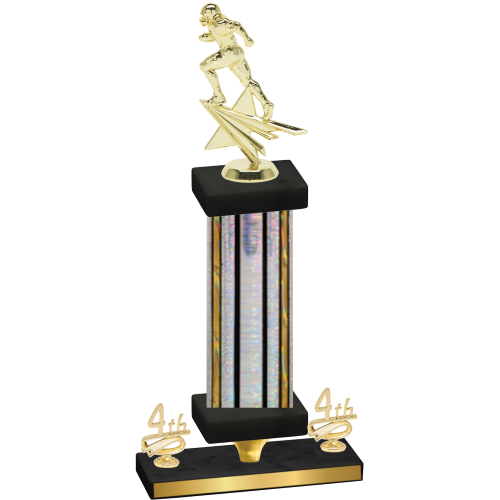 Premium Single Silver Glacier Fourth Place Football Trophy