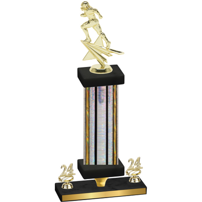 Premium Single Silver Glacier Year Football Trophy