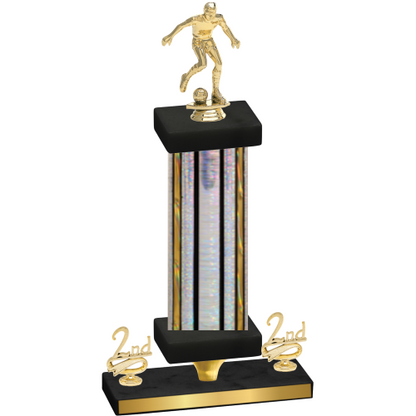 Premium Single Silver Glacier Second Place Soccer Trophy