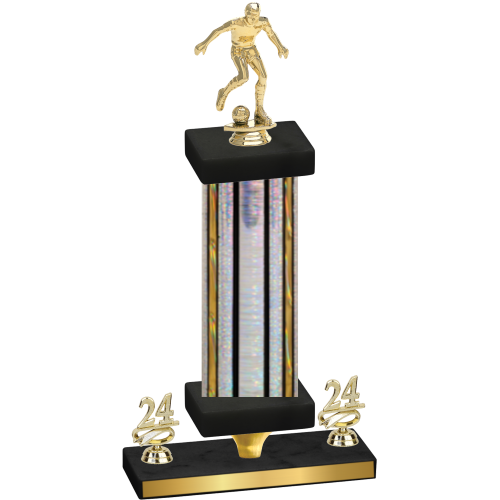 Premium Single Silver Glacier Year Soccer Trophy