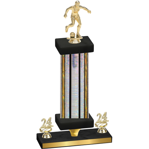 Premium Single Silver Glacier Year Soccer Trophy