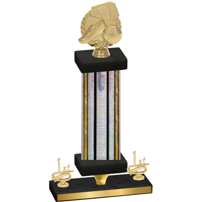 Premium Single Silver Glacier First Place Soccer Trophy