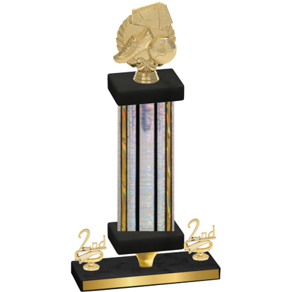 Premium Single Silver Glacier Second Place Soccer Trophy