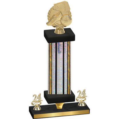 Premium Single Silver Glacier Year Soccer Trophy