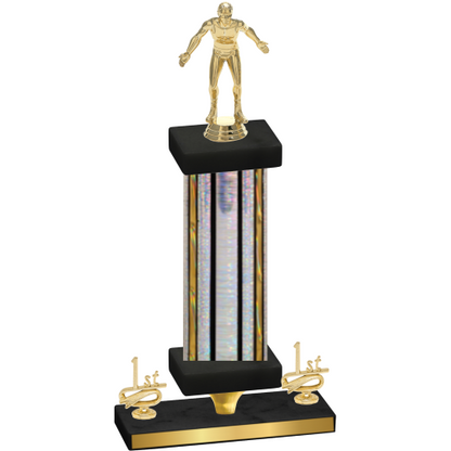 Premium Single Silver Glacier First Place Wrestling Trophy