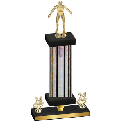 Premium Single Silver Glacier Year Wrestling Trophy