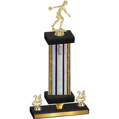 Premium Single Silver Glacier Year Bowling Trophy