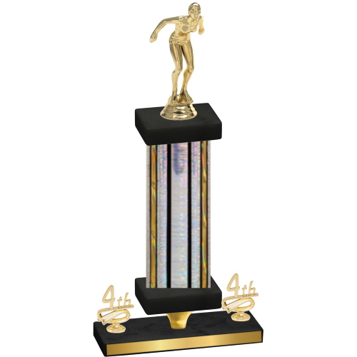 Premium Single Silver Glacier Fourth Place Tennis Trophy