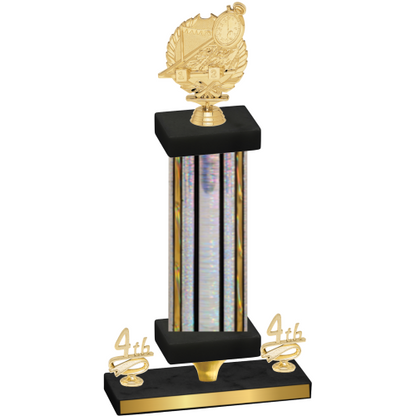 Premium Single Silver Glacier Fourth Place Swimming Trophy