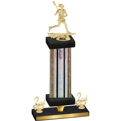 Premium Single Silver Glacier Second Place Lacrosse Trophy