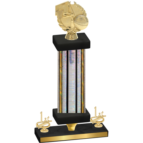 Premium Single Silver Glacier First Place Basketball Trophy