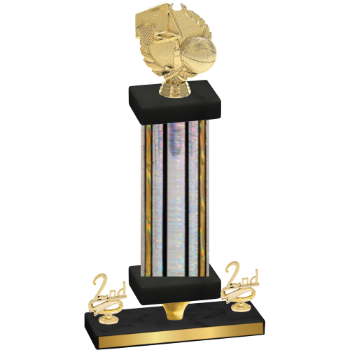 Premium Single Silver Glacier Second Place Basketball Trophy