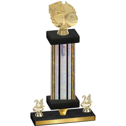 Premium Single Silver Glacier Year Basketball Trophy