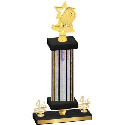 Premium Single Silver Glacier Fourth Place Pickleball Trophy