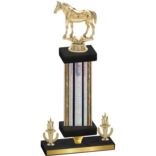 Premium Single Silver Glacier Victory Horses Trophy