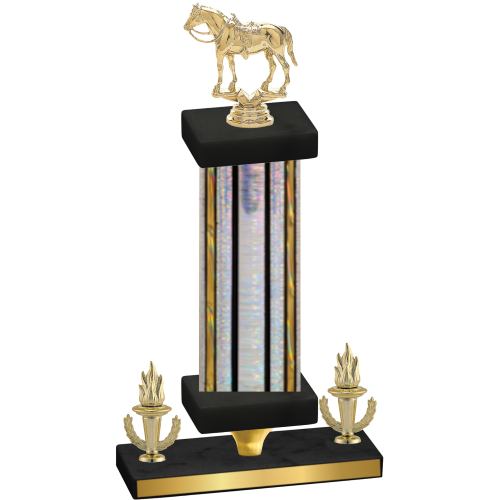 Premium Single Silver Glacier Victory Horses Trophy