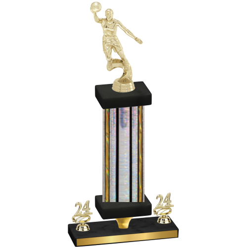 Premium Single Silver Glacier Year Basketball Trophy