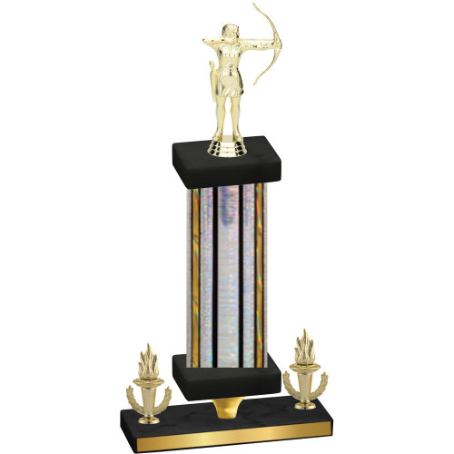 Premium Single Silver Glacier Victory Archery Trophy