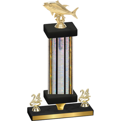 Premium Single Silver Glacier Year Fishing Trophy