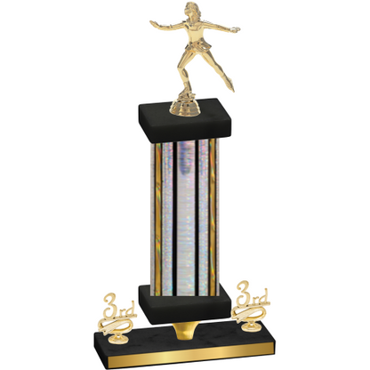 Premium Single Silver Glacier Third Place Skater Trophy