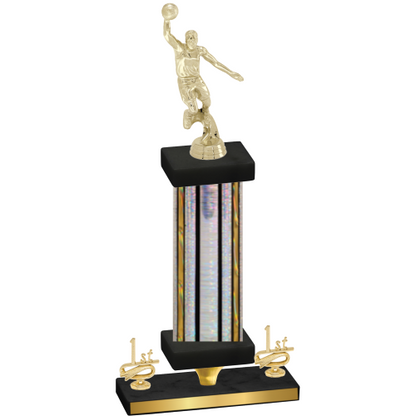 Premium Single Silver Glacier First Place Basketball Trophy