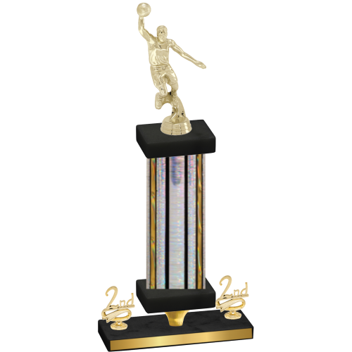 Premium Single Silver Glacier Second Place Basketball Trophy