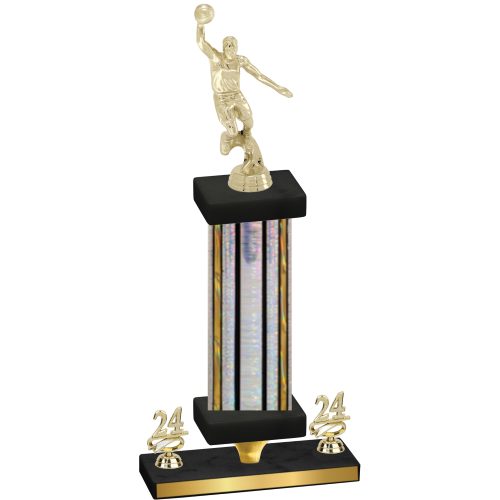 Premium Single Silver Glacier Year Basketball Trophy