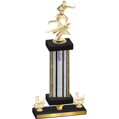 Premium Single Silver Glacier Third Place Flag Football Trophy