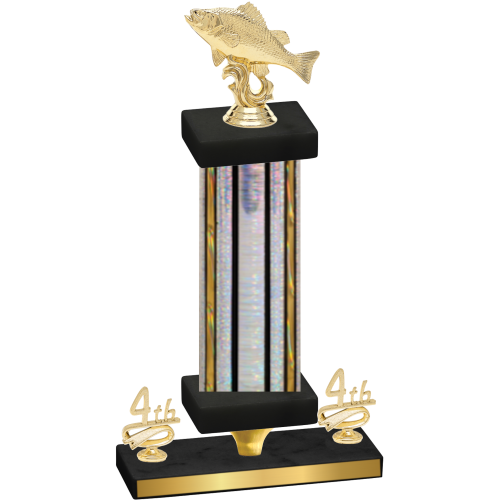 Premium Single Silver Glacier Fourth Place Fishing Trophy