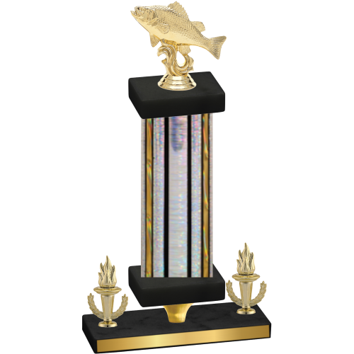 Premium Single Silver Glacier Victory Fishing Trophy