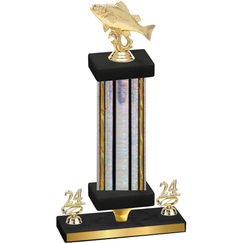 Premium Single Silver Glacier Year Fishing Trophy