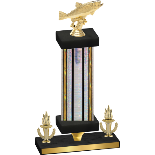 Premium Single Silver Glacier Victory Fishing Trophy