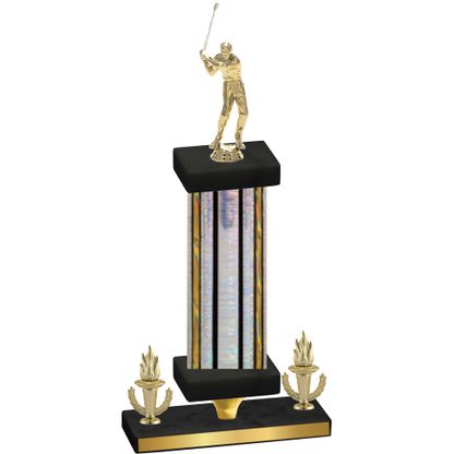 Premium Single Silver Glacier Victory Golf Trophy