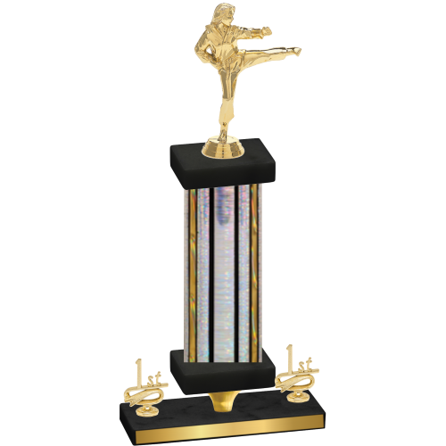 Premium Single Silver Glacier First Place Karate Trophy