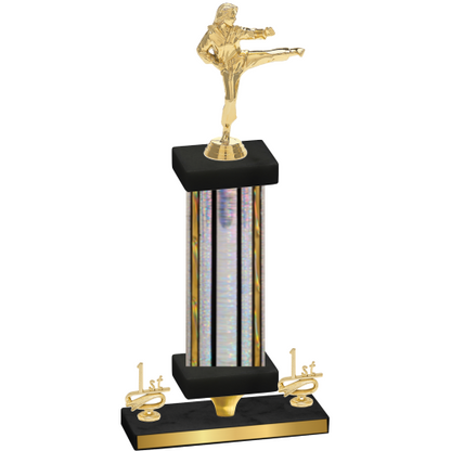 Premium Single Silver Glacier First Place Karate Trophy