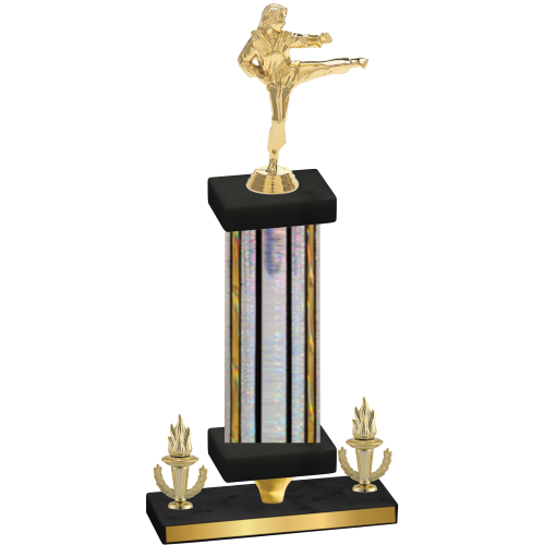 Premium Single Silver Glacier Victory Karate Trophy