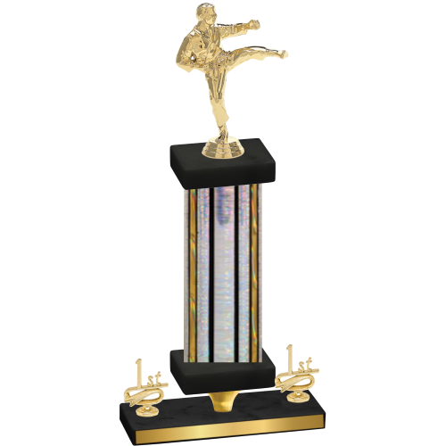 Premium Single Silver Glacier First Place Karate Trophy