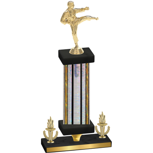 Premium Single Silver Glacier Victory Karate Trophy