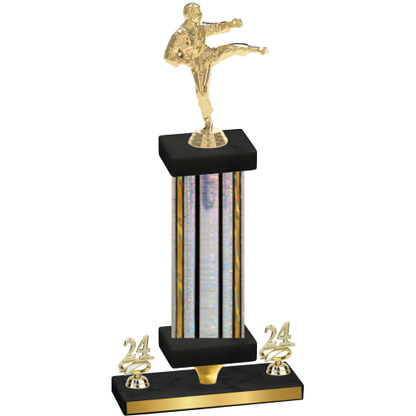 Premium Single Silver Glacier Year Karate Trophy