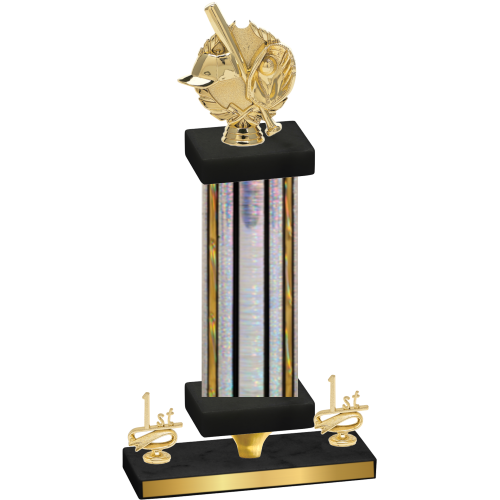 Premium Single Silver Glacier First Place Baseball Trophy