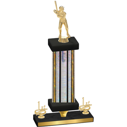 Premium Single Silver Glacier First Place Baseball Trophy