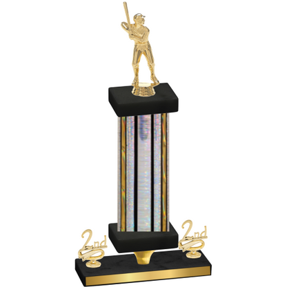 Premium Single Silver Glacier Second Place Baseball Trophy