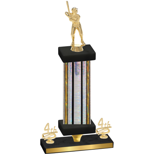 Premium Single Silver Glacier Fourth Place Baseball Trophy