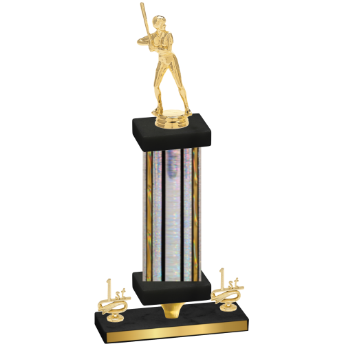 Premium Single Silver Glacier First Place Softball Trophy