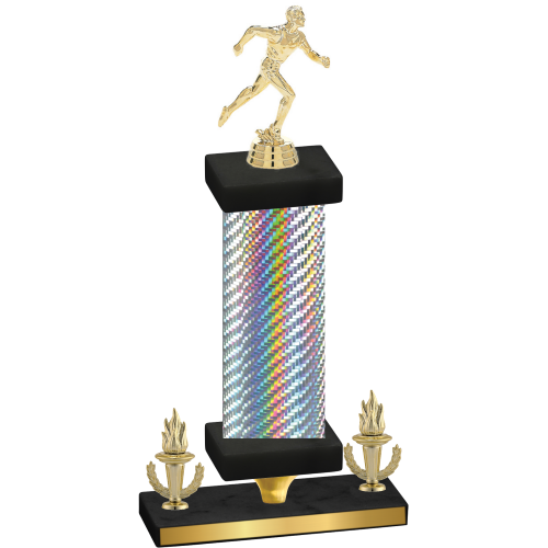 Premium Single Silver Carbon Fiber Victory Running Trophy