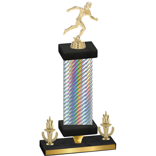 Premium Single Silver Carbon Fiber Victory Running Trophy