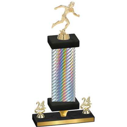 Premium Single Silver Carbon Fiber Year Running Trophy